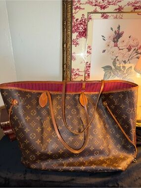 Authentic Louis Vuitton Neverfull NM GM Monogram Pivoine Tote Bag